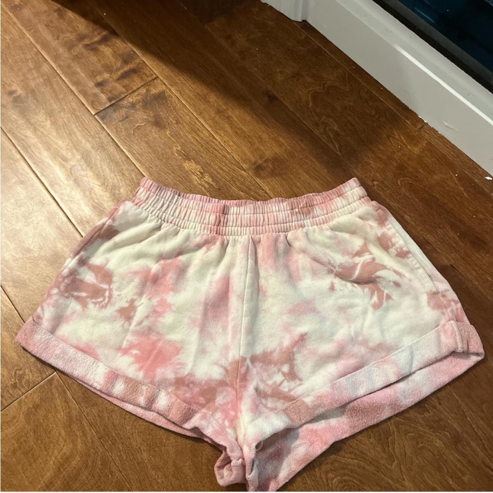 Tie-Dye Pink & White Women’s Lounge Shorts
